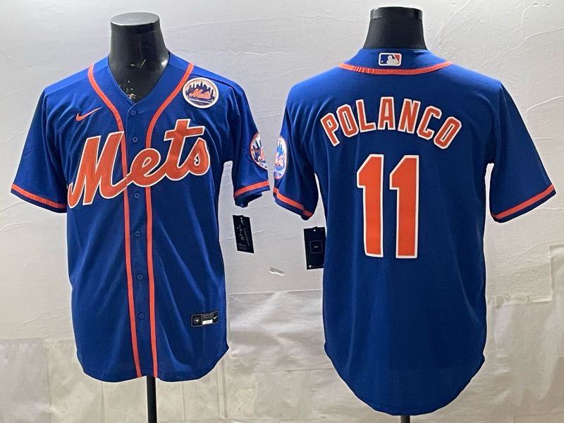 2026 Men Nike New York Mets #11 Polanco Blue Game MLB Jersey 04->->
